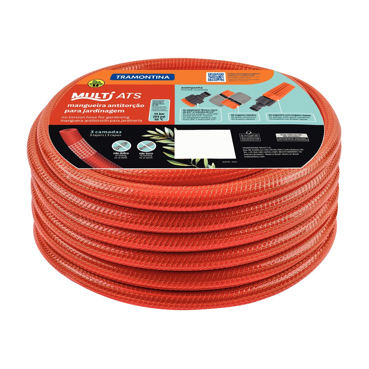 MANGUERA FLEX TORSION TRAMONTINA 1/2x15 MTS.